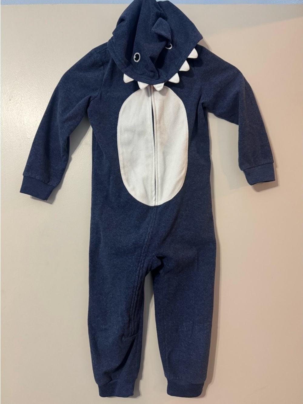 *Carter's Blue Shark Hooded Footie PJ - Toddler 4